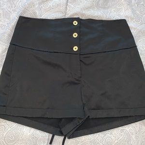 High waist corset satin shorts
